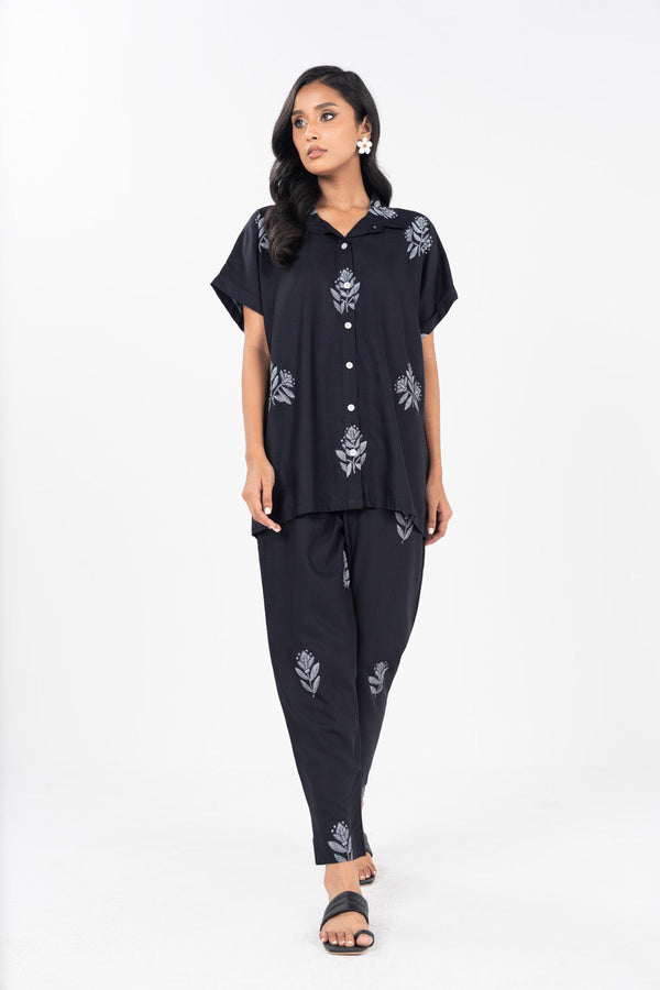 Stitched - 2 Pc Embroidered Raw Silk Outfit