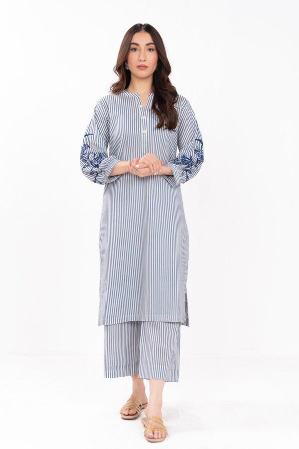 Stitched - 2 Pc Embroidered Cambric Outfit