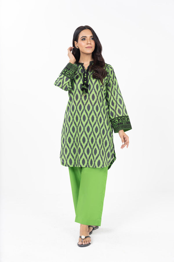 Stitched - Embroidered Slub Kurta