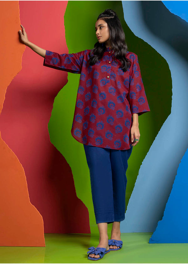 Printed Embroidered Lawn Kurti