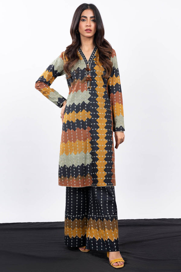 2 Pc Printed Cambric Suit With Cambric Trouser
