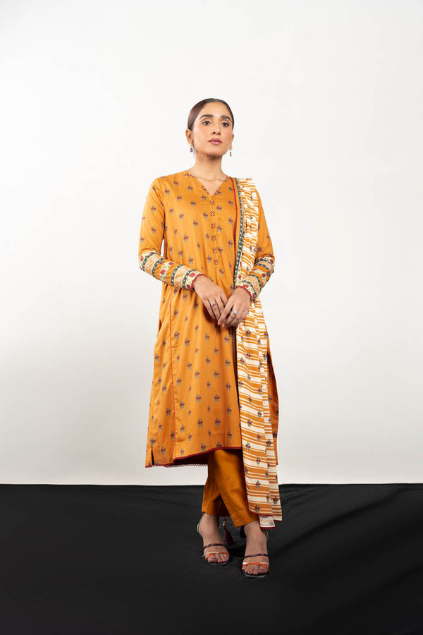 2 Pc Printed Viscose Suit With Viscose Dupatta