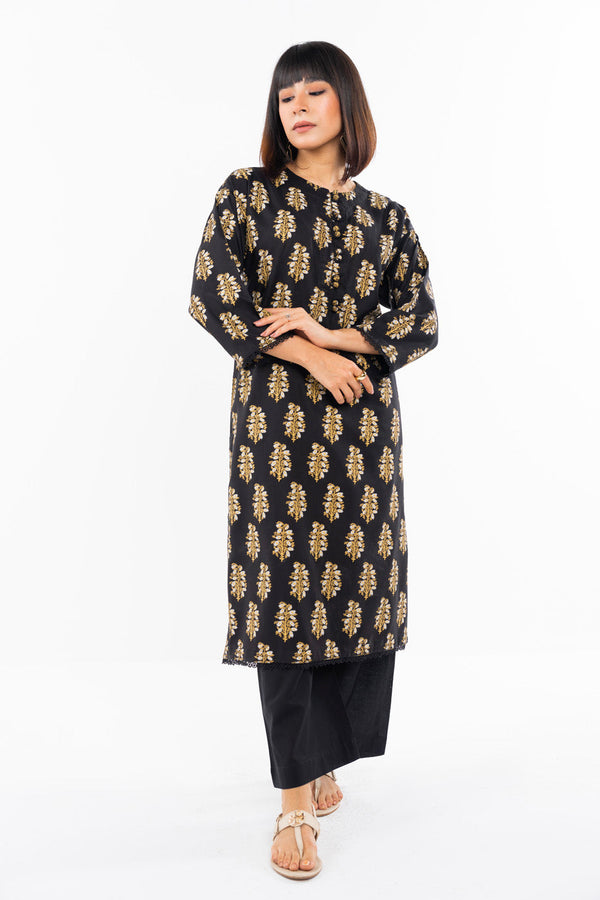 Printed Raw Silk Kurti