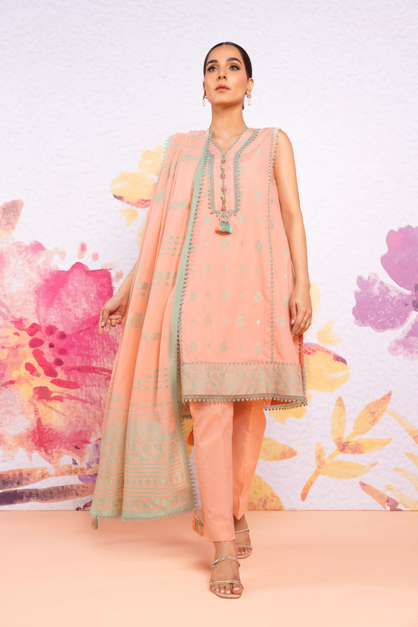 3 Pc Jacquard Suit With Jacquard Dupatta