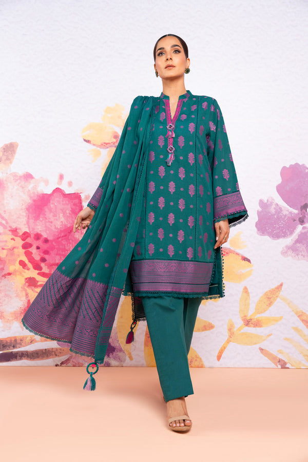 3 Pc Jacquard Suit With Jacquard Dupatta