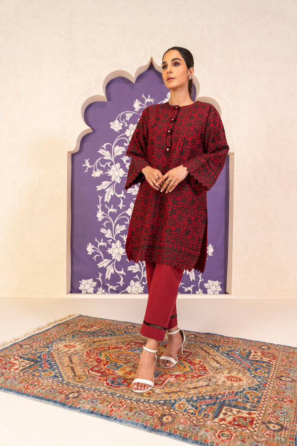 2 Pc Jacquard Suit With Dyed Cambric Trouser