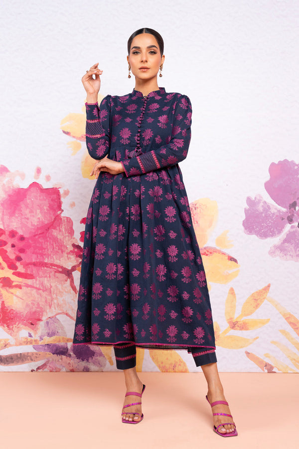 2 Pc Jacquard Suit With Cambric Trouser