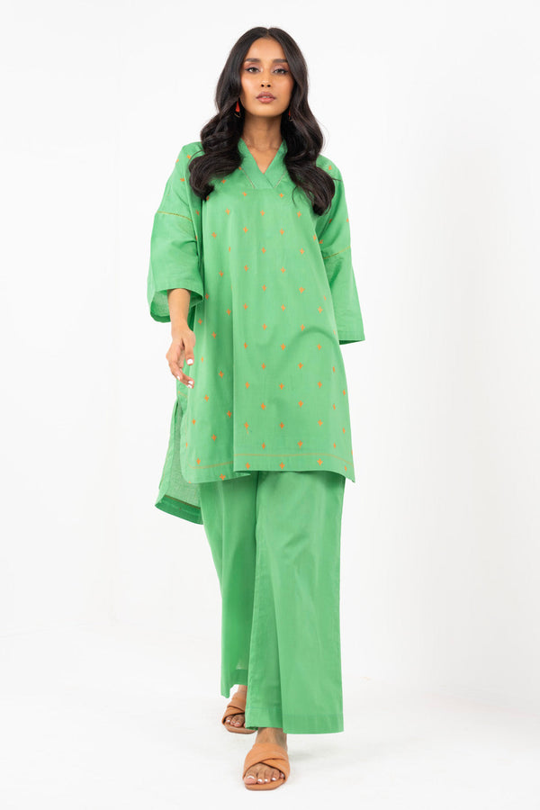 2 PC Embroidered Cambric Outfit