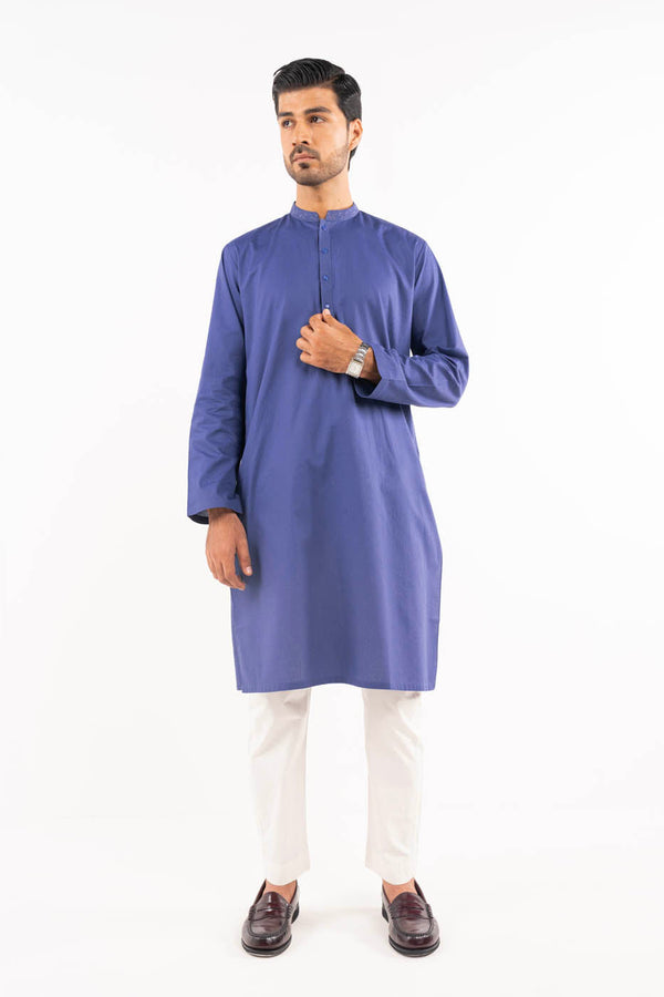 Dyed Embroidered Jacquard Kurta