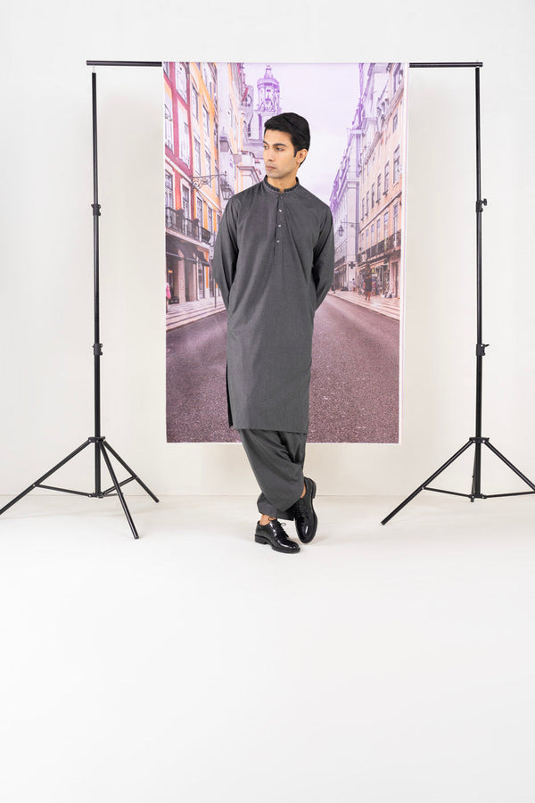 Dyed Embroidered Cambric Kurta Shalwar