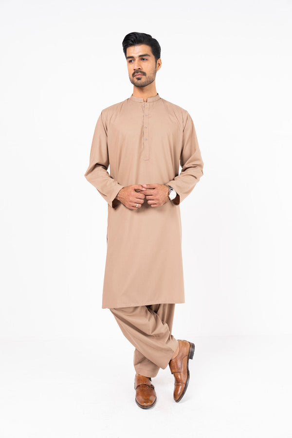 Dyed Embroidered Blended Shalwar Kameez