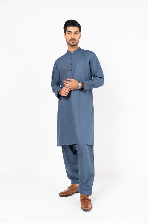 Dyed Embroidered Blended Shalwar Kameez