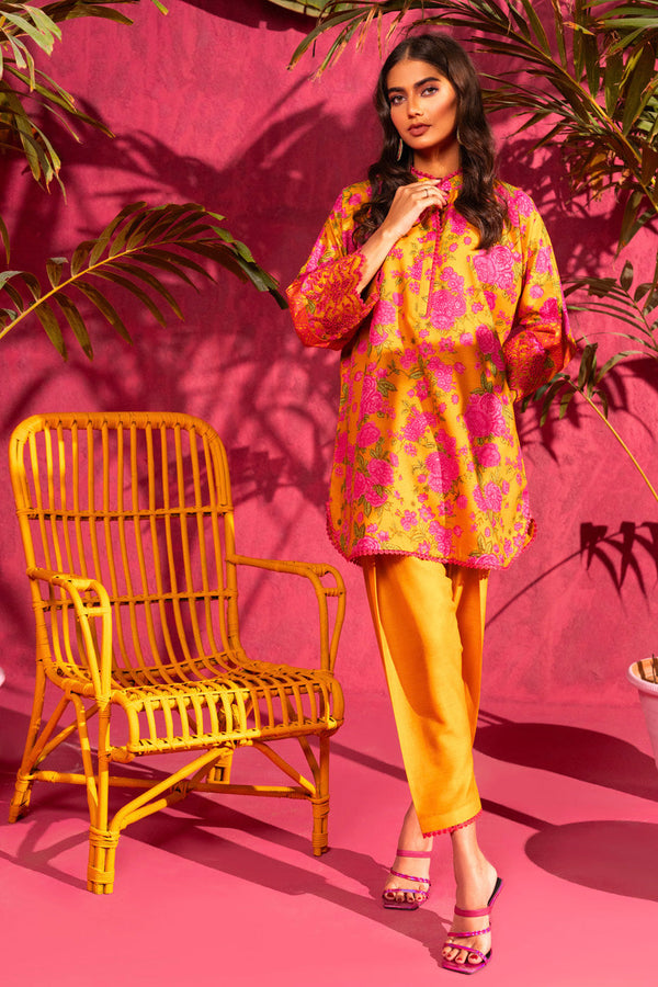 2 Pc Embroidered Poly Lawn Suit With Poly Lawn Trouser