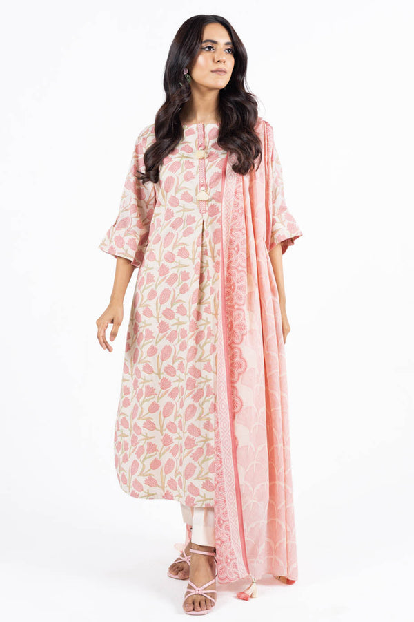 3 Pc Printed Lawn Suit With Lawn Dupatta