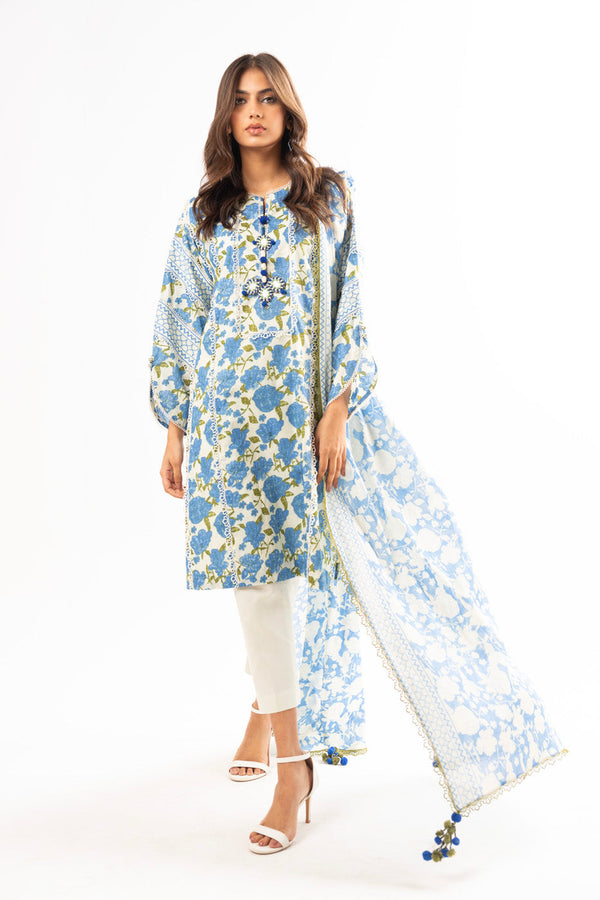 3 Pc Printed Lawn Suit With Lawn Dupatta