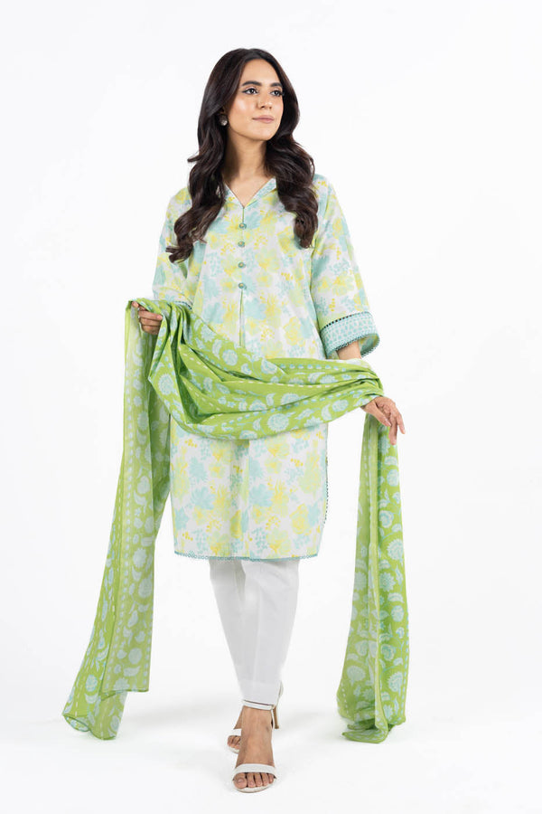 3 Pc Printed Lawn Suit With Lawn Dupatta