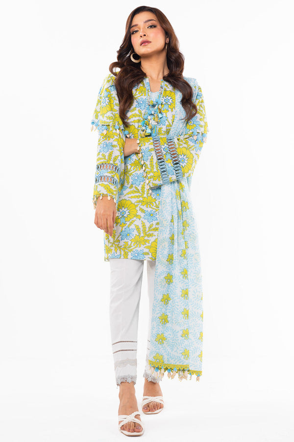 3 Pc Printed Lawn Suit With Lawn Dupatta