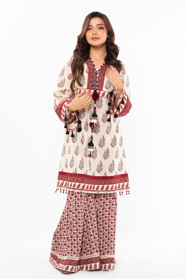 2 Pc Printed Lawn Suit With Cambric Trouser