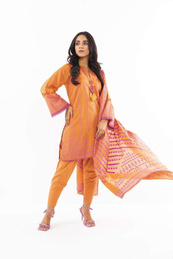 3 Pc Printed Lawn Suit With Lawn Dupatta