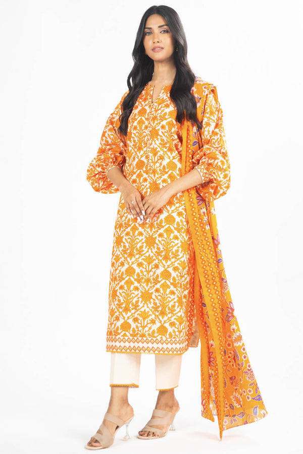 3 Pc Printed Lawn Suit With Lawn Dupatta