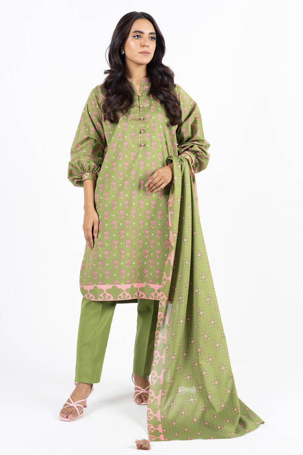 3 Pc Printed Lawn Suit With Lawn Dupatta