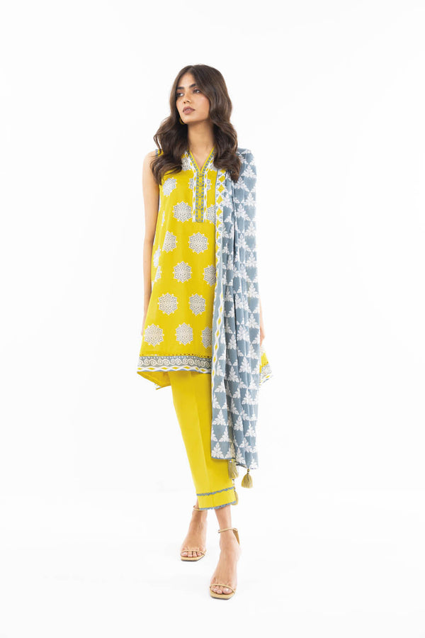 3 Pc Printed Lawn Suit With Lawn Dupatta