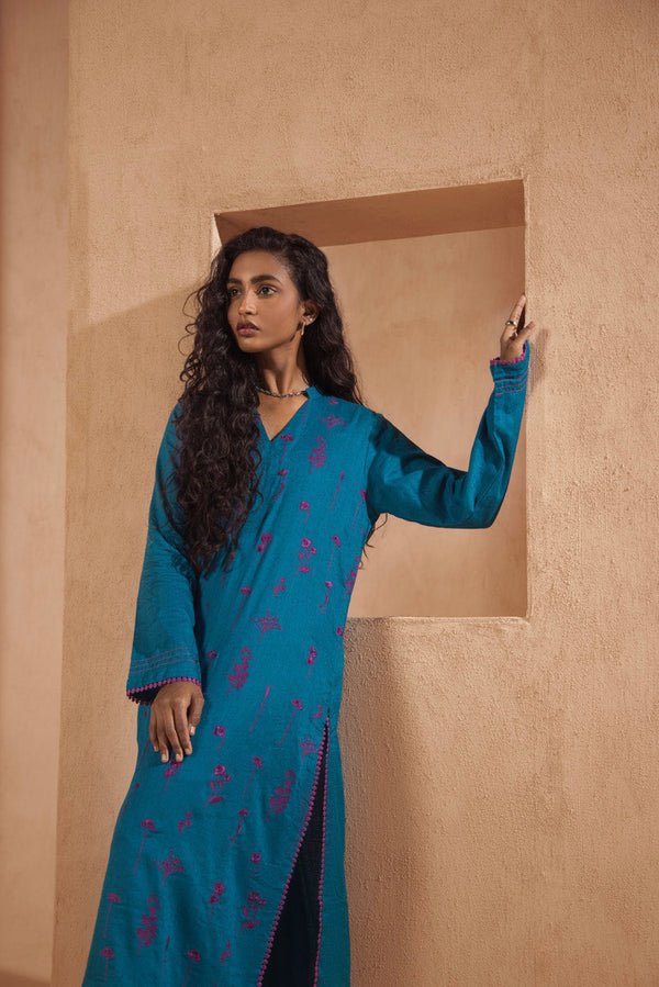 Dyed Embroidered Kurti