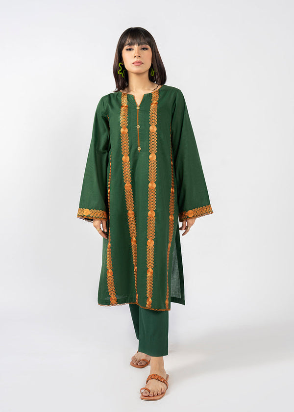 Dyed Embroidered Lawn Kurti