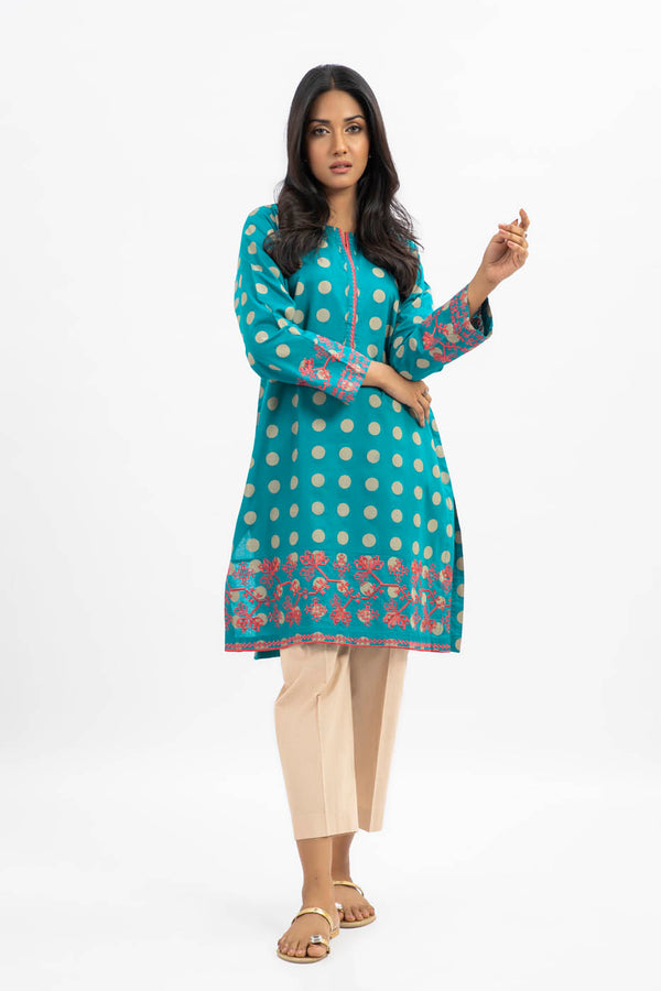 Printed Embroidered Cambric Kurti