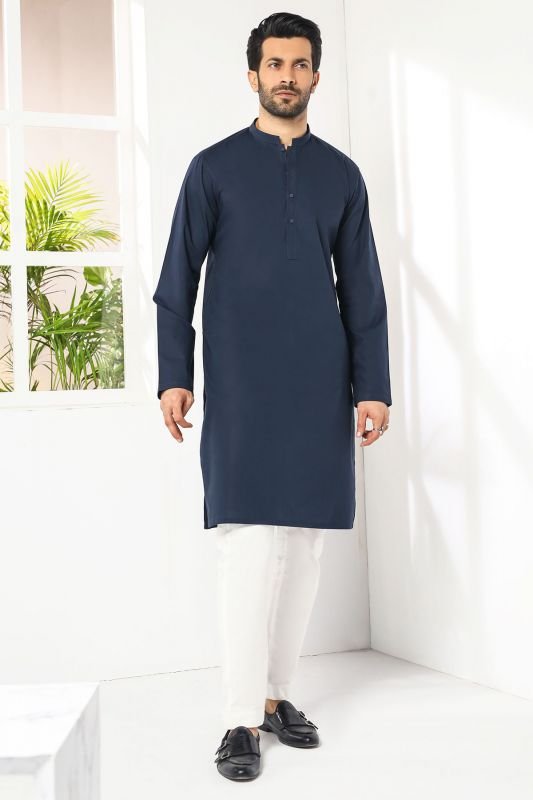 Dyed Cotton Slub Kurta