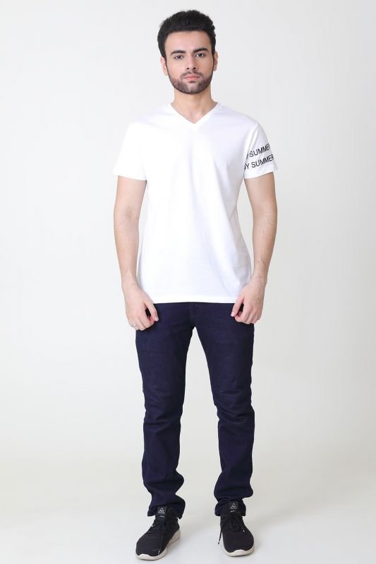 Cotton Jersey V-Neck Tee