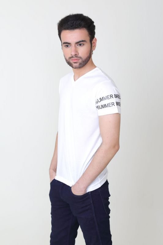 Cotton Jersey V-Neck Tee