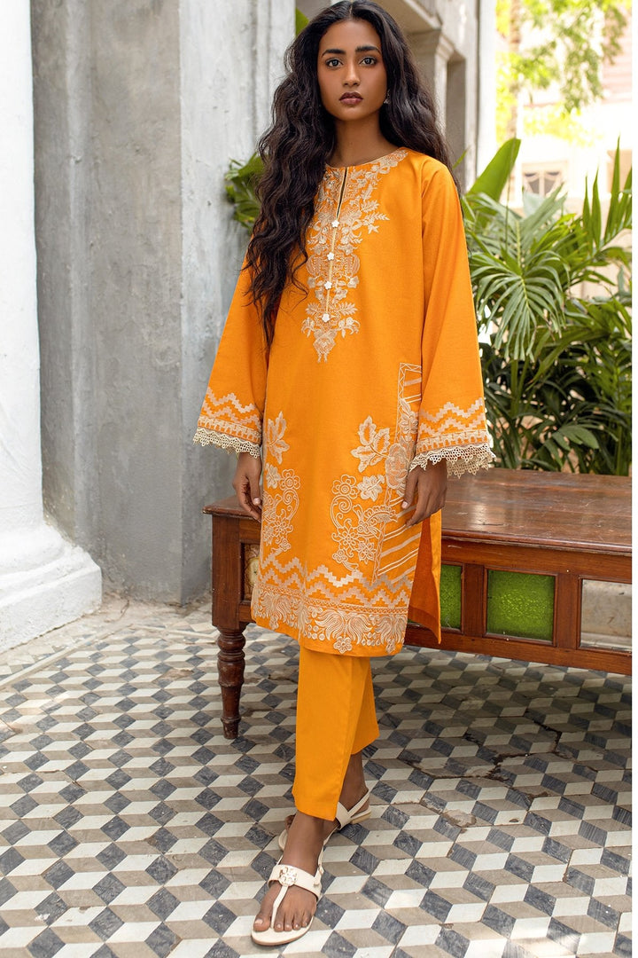 2 Pc Embroidered Karandi Outfit