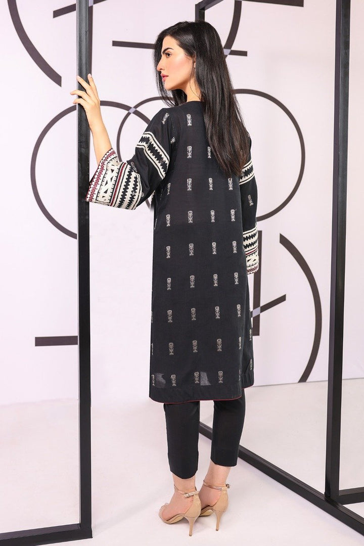 Dyed Embroidered Jacquard Kurti