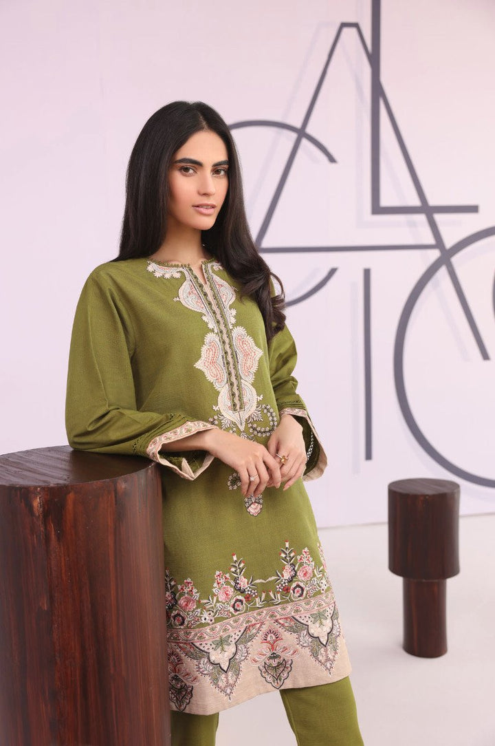 2 Pc Embroidered Khaddar Suit