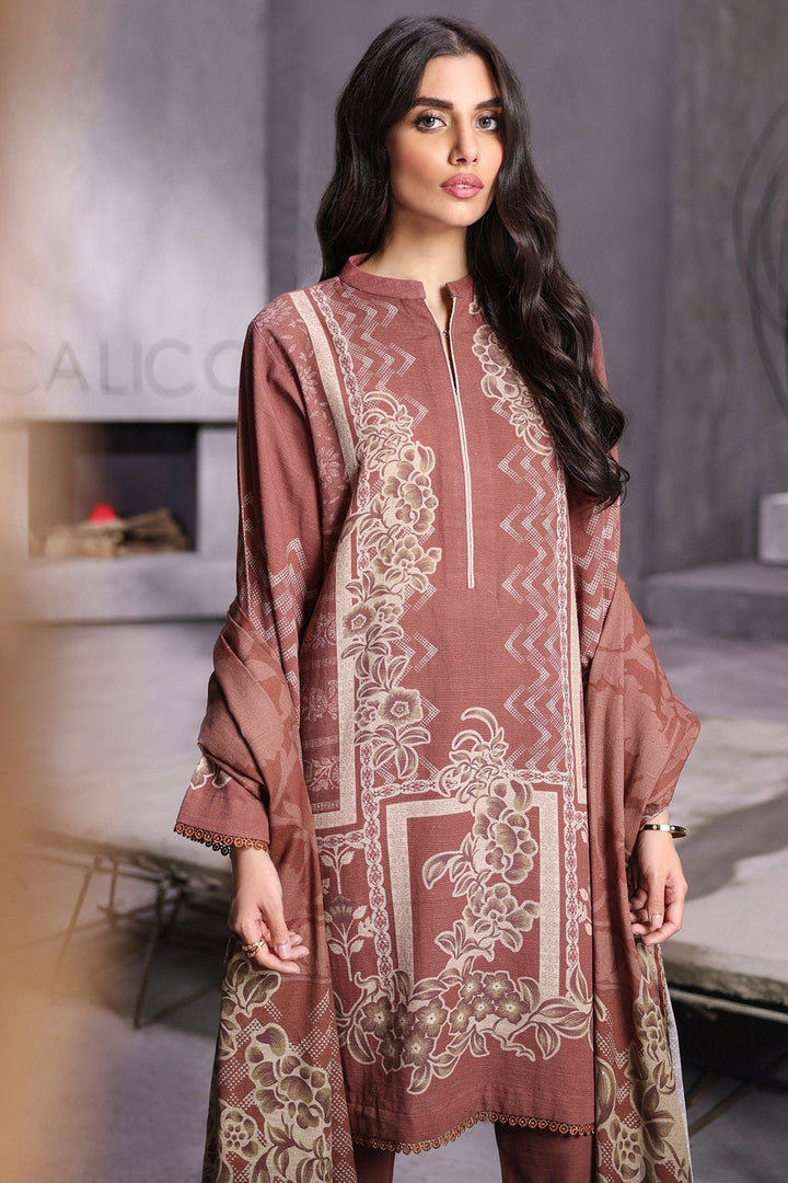 3 Pc Printed Khaddar Suit