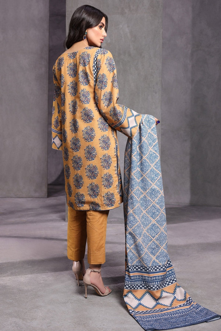 3 Pc Printed Khaddar Suit