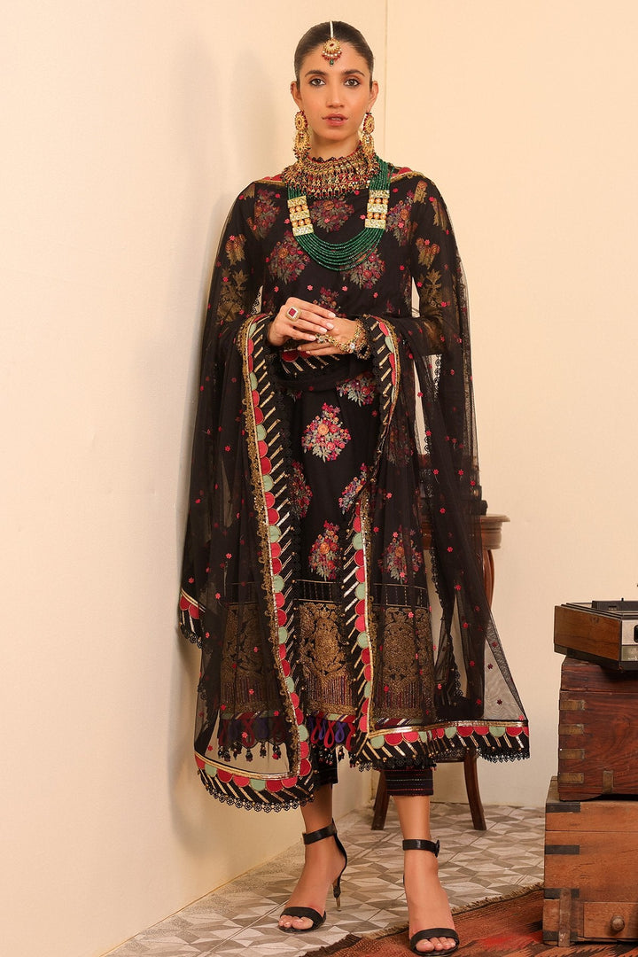 3 Pc Embroidered Lawn Suit With Embroidered Poly Net Dupatta