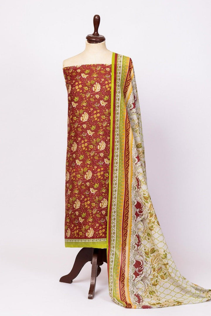 3 Pc Printed Lawn Suit With Printed Lawn Dupatta