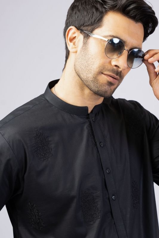 Dyed Embroidered Lawn Kurta