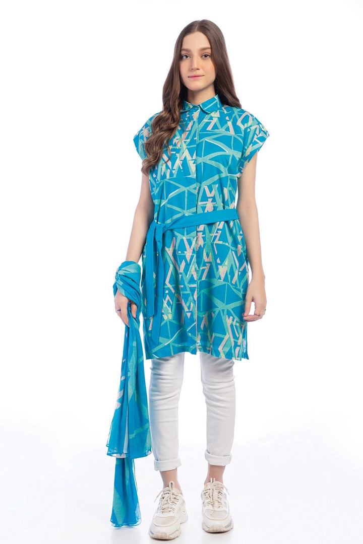 2 Pc Printed Lawn Suit With Viscose Dupatta