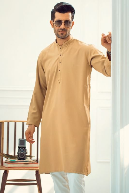 Dyed Poly Viscose Kurta