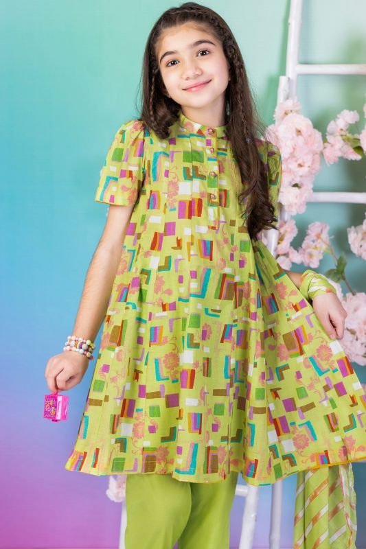 3 Pc Printed Cambric Outfit