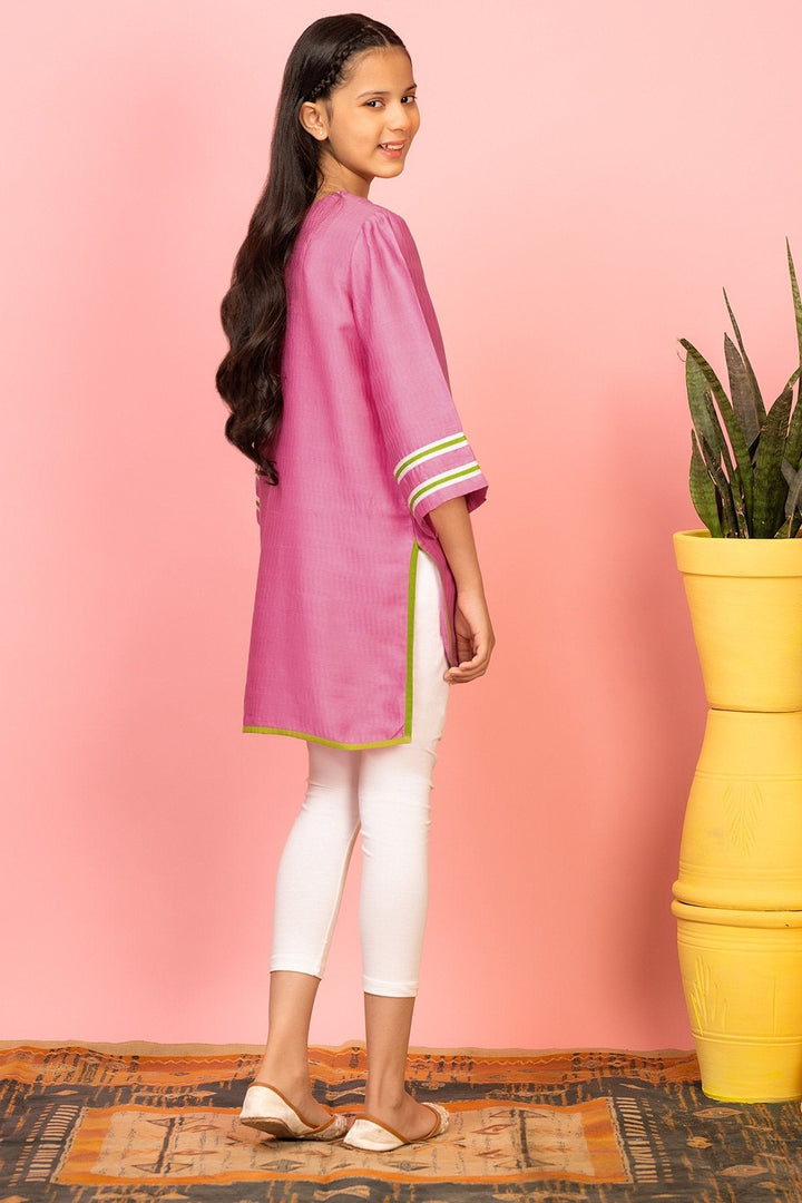 Dyed Embroidered Jacquard Kurti
