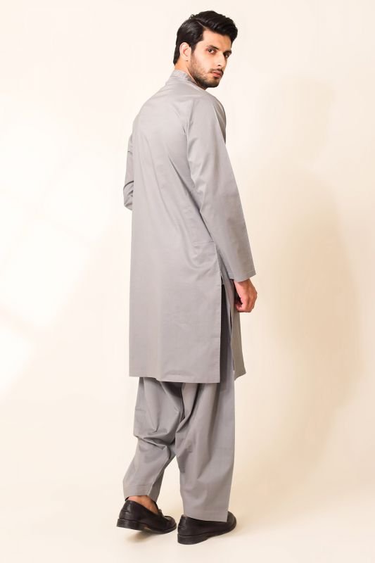 Dyed Embroidered Latha Shalwar Kameez