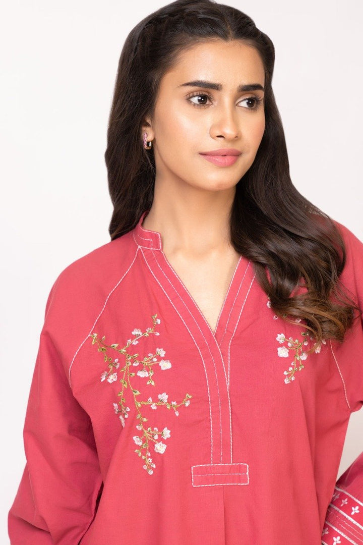 2 Pc Embroidered Cambric Suit