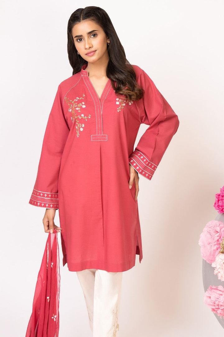 2 Pc Embroidered Cambric Suit