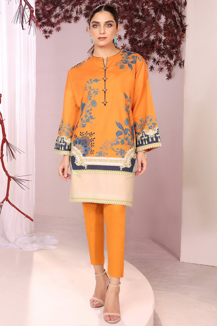 2 Pc Printed Cambric Suit With Dyed Cambric Trouser