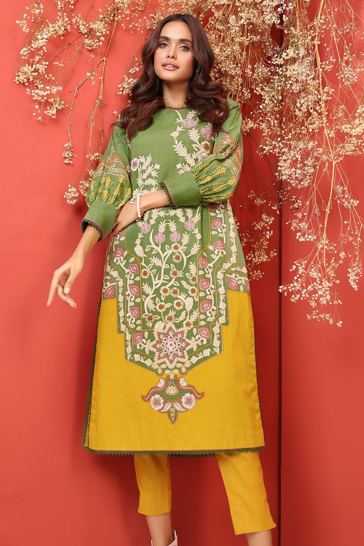 2 Pc Printed Cambric Suit With Dyed Cambric Trouser