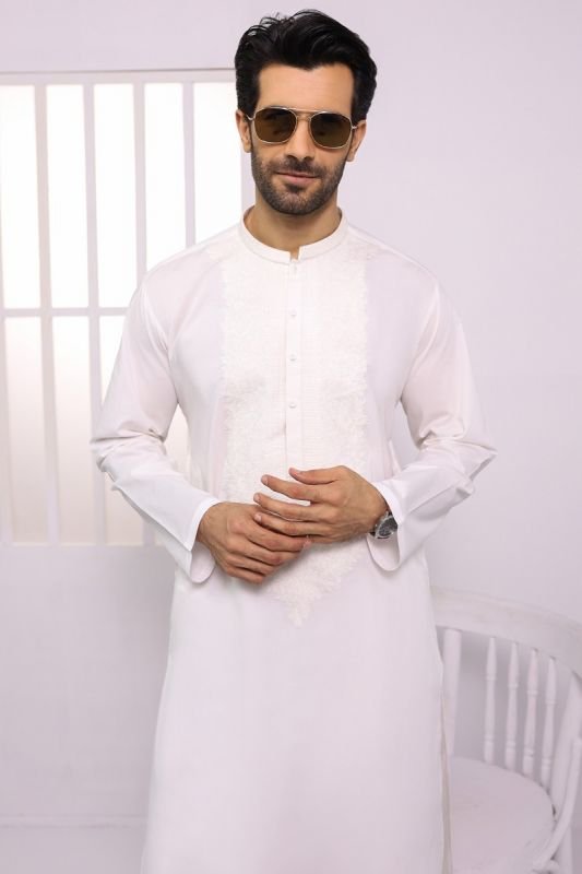 Dyed Embroidered Shahsawar Shalwar Kameez